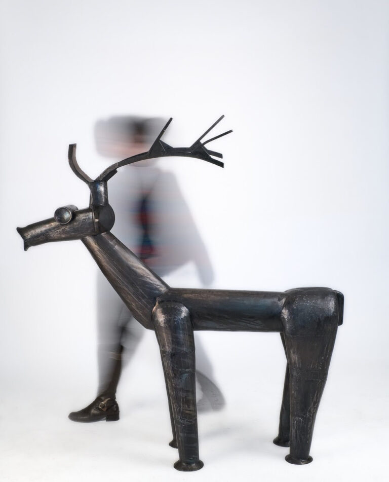 A Rare Species of Stags Went Extinct in a Remote Land. Iron, 153x144x41 cm. 2021
