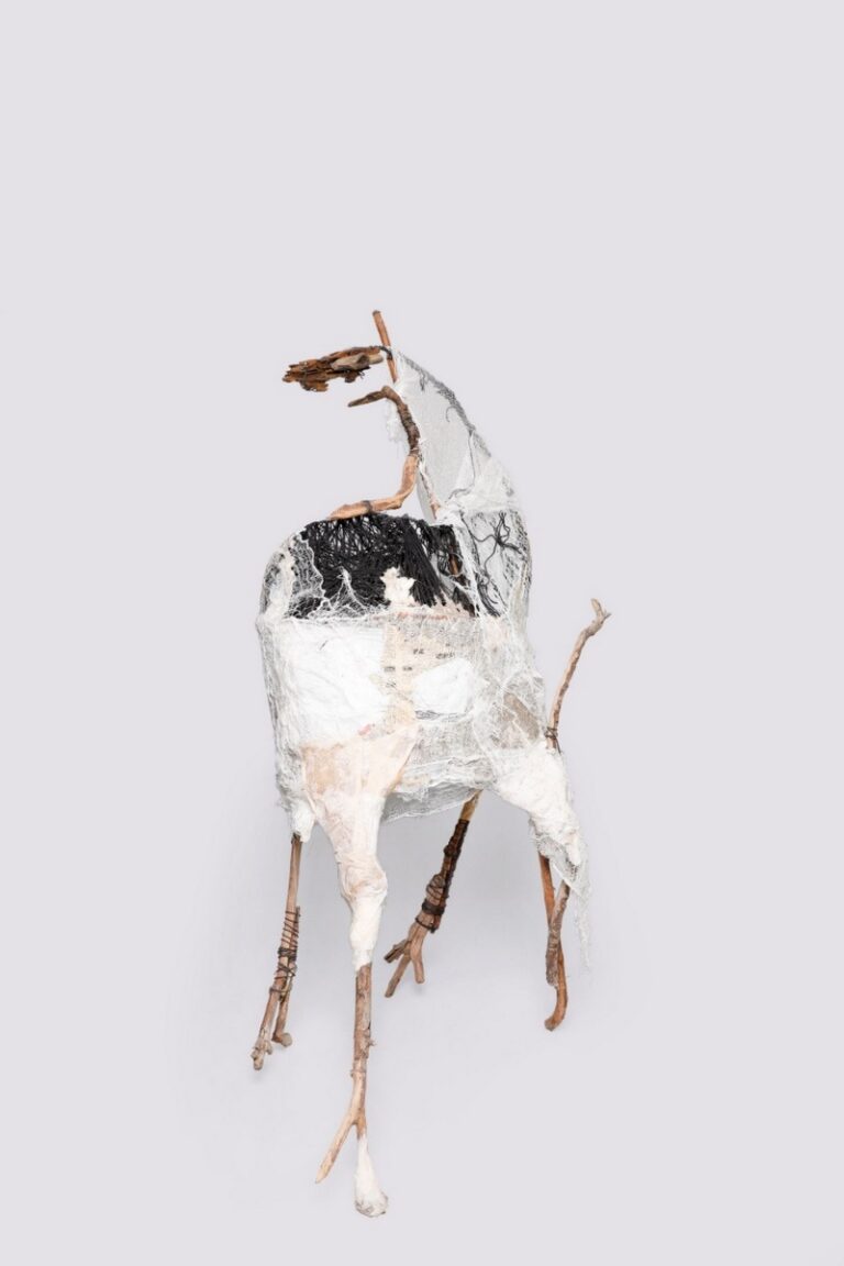 Resurrection. Papier-mâché wood and fabric. Size 215x98x42 cm. Year 2021