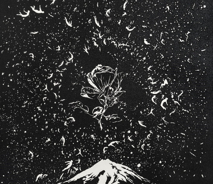 Maryam Farshad O'dome of the World, Damavand! Laser cut on cardboard based on a drawing of the artist. 100x70 cm. 2022